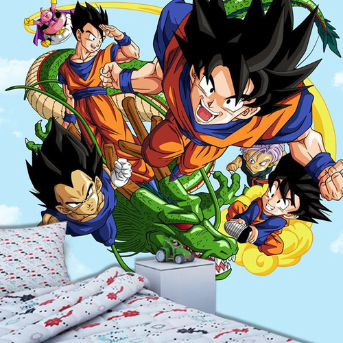 adesivo de parede personalizado infatil para quarto decorativo goku dragon  ball z desenhos animados