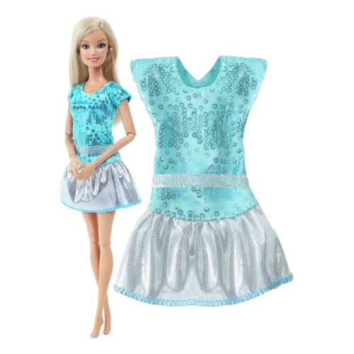 Kit Roupa Para Boneca Barbie Roupinha Mais Sapato Vestido de