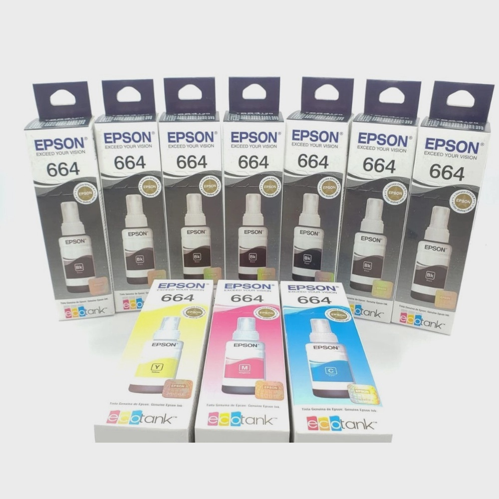 Kit Tintas T Epson Original Para Toda Linha Ecotank Submarino