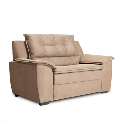 Sofa 2 Lugares em Suede 1,60m Dommus com Almofadas Fixas de Fibra Siliconada Flexforma castor Menor preço em Sofa 2 Lugares em Suede 1,60m Dommus com Almofadas Fixas de Fibra Siliconada Flexforma castor