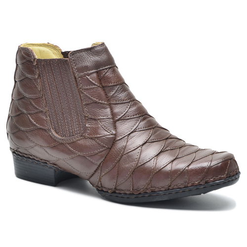 Bota de hot sale couro costurada