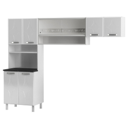 Cozinha De Aço Compacta Rubi 8 Portas Branco - Telasul Menor preço em Cozinha De Aço Compacta Rubi 8 Portas Branco - Telasul