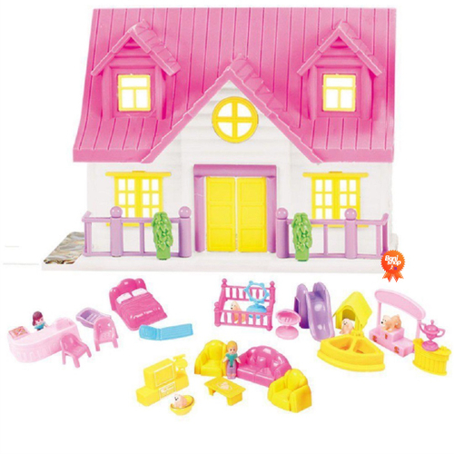 Barbie casa portátil com piscina, casa de bonecas