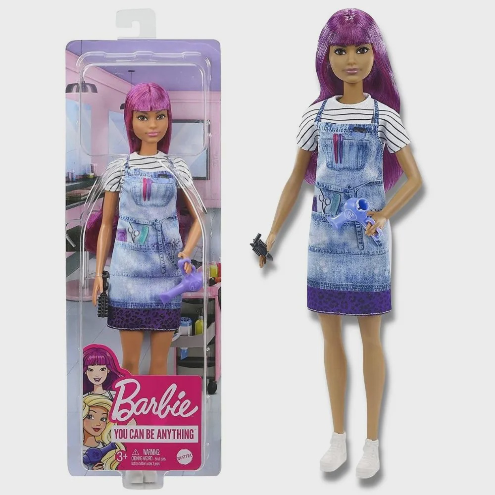 Barbie Boneca Cabelo Roxo - Profissões Cabeleireira - Mattel