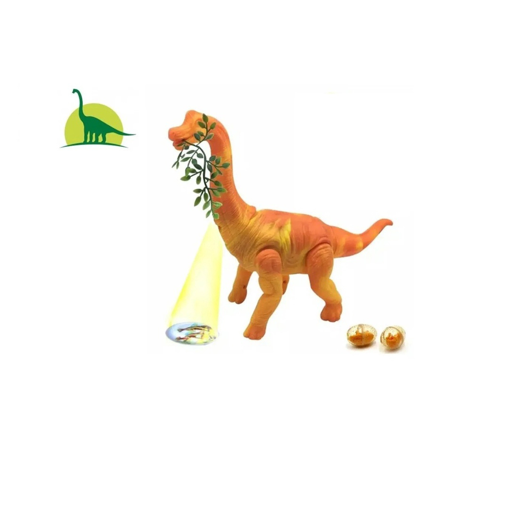 Dinossauro com som, luz, projeção e bota ovo