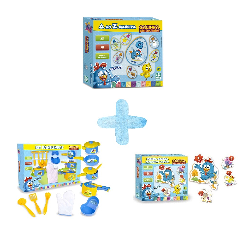 Jogo Galinha Pintadinha Educativo Infantil Criativo 3 Pcs