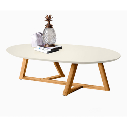 Mesa de Centro Decorativa Classic Off White/Amêndoa Tebarrot Menor preço em Mesa de Centro Decorativa Classic Off White/Amêndoa Tebarrot