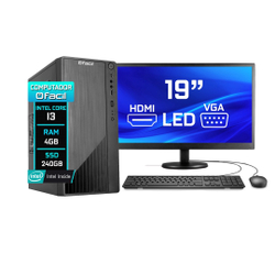 Computador Fácil H61 Intel Core i3 (2ª Geração) 4GB ssd 240GB Monitor 19 LED hdmi - Teclado e Mouse é boa?