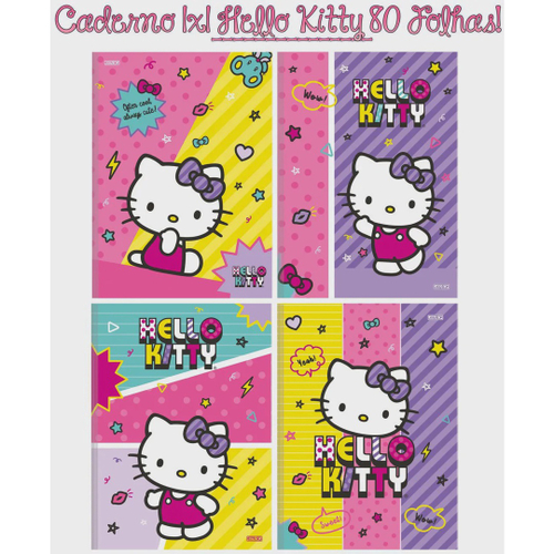 CADERNO REFIL P/ FICHARIO UNIV. 80FLS HELLO KITTY - Livraria Concorde