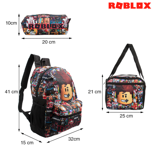 Mochila Roblox Domino's Rodinhas Lancheira Estojo Kit em Promoção na  Americanas