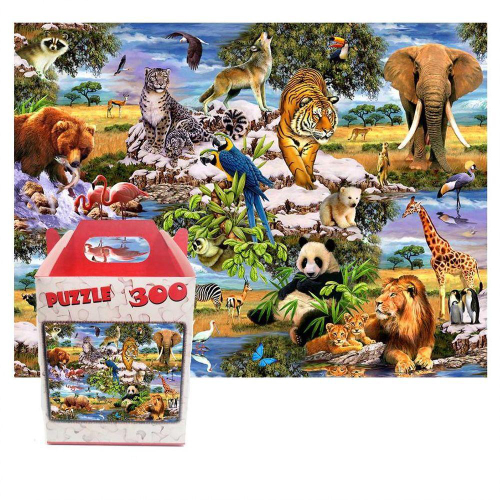 Quebra-Cabeça - Puzzle Panorama - Animais Disney - 350 Peças - Grow