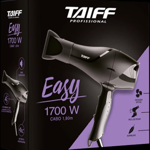 Secador De Cabelos Motor Ac Profissional Easy 1700w Taiff Cor Preto 220V