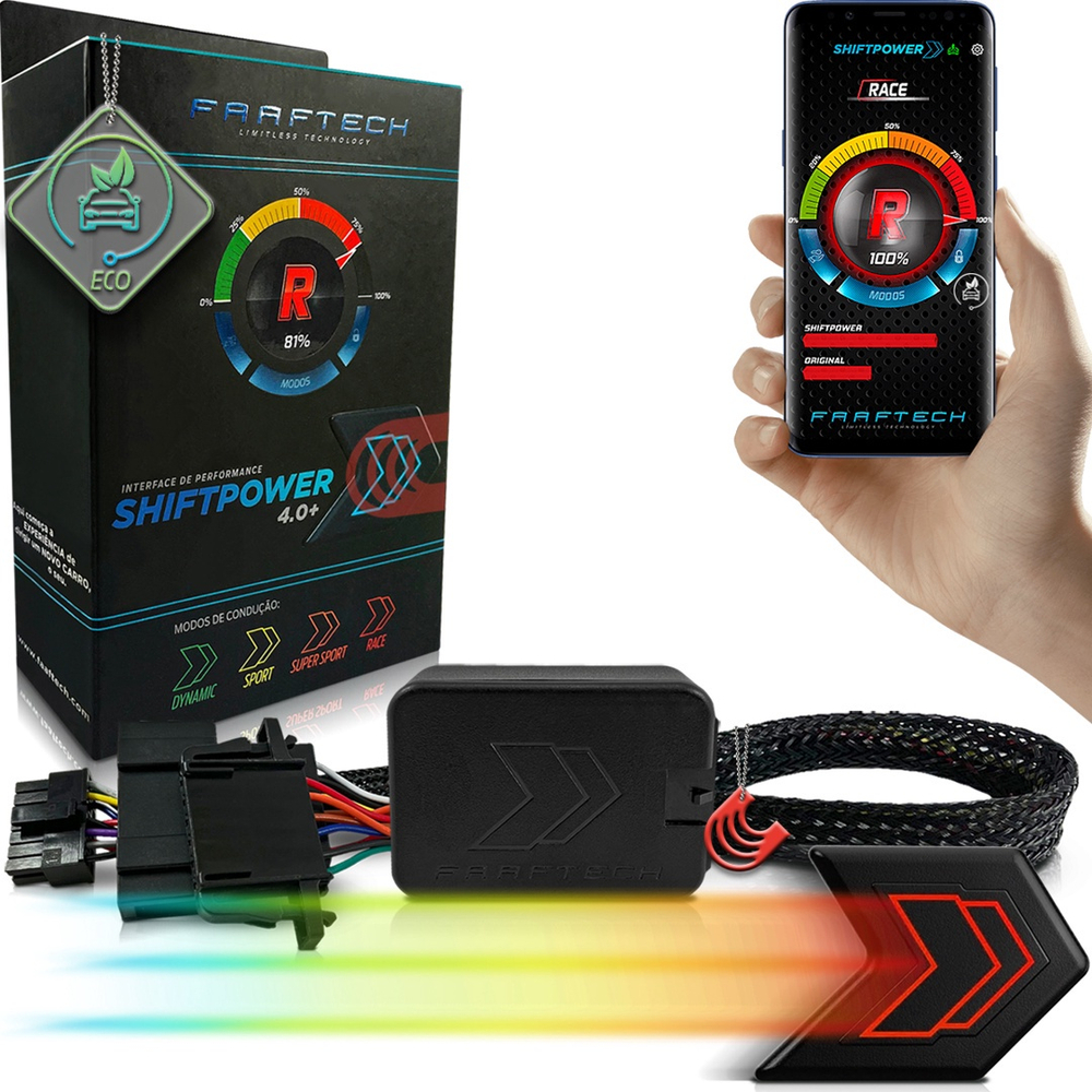 Pedal Shift Power Ft-Sp02+ Modulo Acelerador Chip Plug E Play Bluetooth App