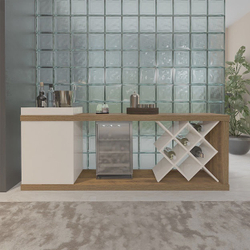 Rack bar de 1,80 Madrid com adega e bandeja superior espelho Artely Pinho/Off White Menor preço em Rack bar de 1,80 Madrid com adega e bandeja superior espelho Artely Pinho/Off White