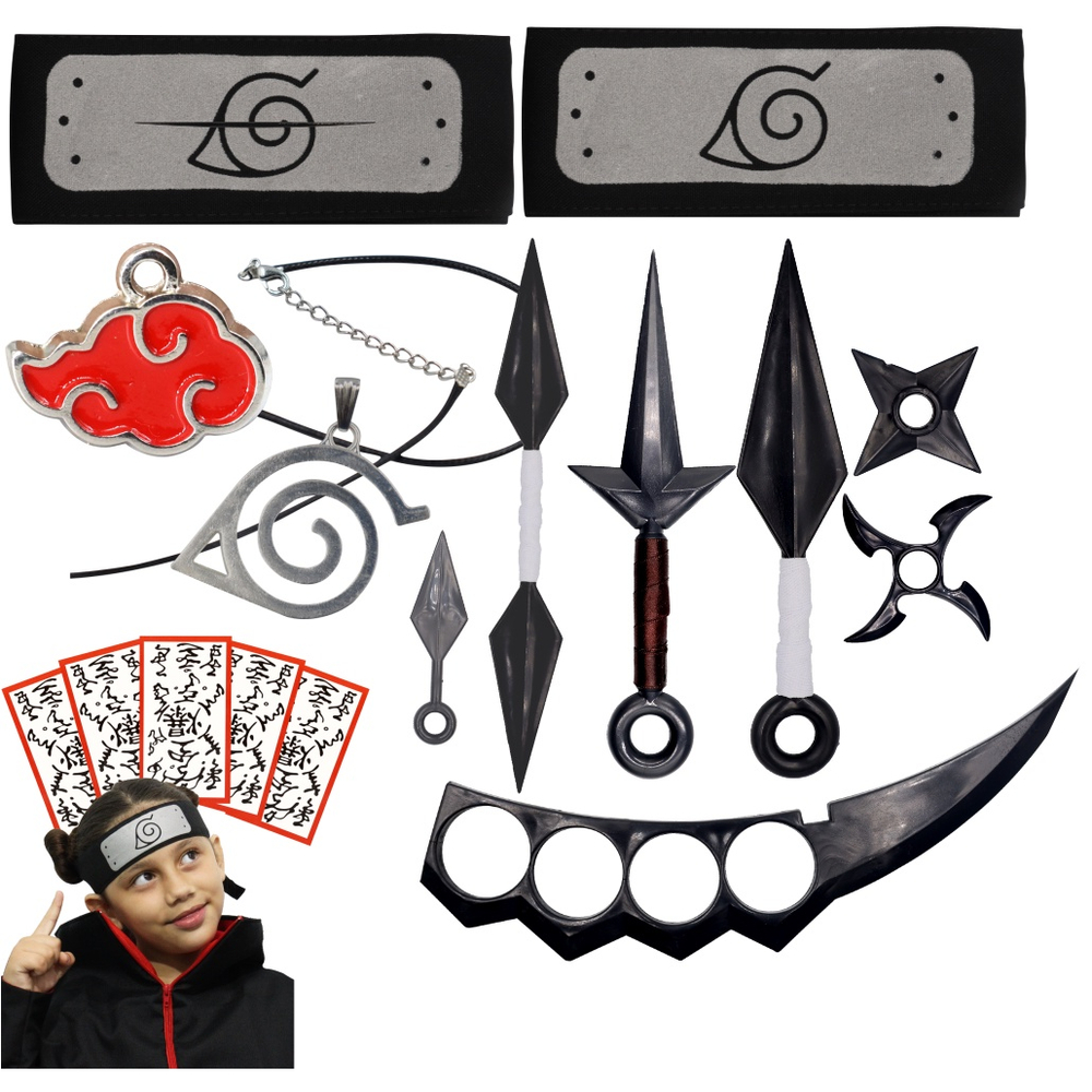 Bandana Akatskuki Nuvem Itachi Colar com Kit Ninja Uchiha em Promoção na  Americanas