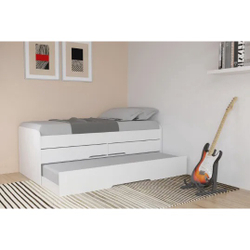 Cama Bibox Solteiro Robel Juliette com 2 Gavetas Branco Fosco Menor preço em Cama Bibox Solteiro Robel Juliette com 2 Gavetas Branco Fosco
