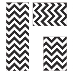 Jogo De Tapetes Para Cozinha Saturs 3 Peças - Chevron Preto é boa?