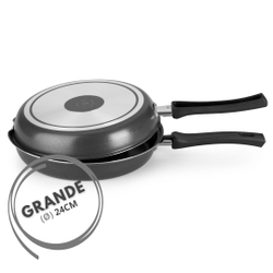 Omeleteira Frigideira Dupla Multiflon Grande Antiaderente Interno Externo 24cm 3,3l Menor preço em Omeleteira Frigideira Dupla Multiflon Grande Antiaderente Interno Externo 24cm 3,3l