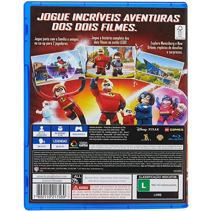 Jogo lego os incriveis br PS4 - mídia física em Promoção na Americanas