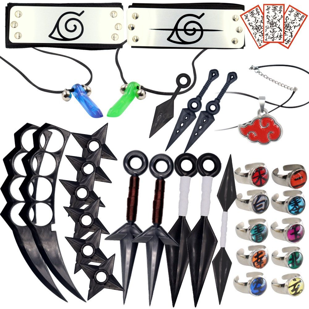 Kit Kunai Naruto Máscara Tobi Anel Akatsuki Pain Hidan