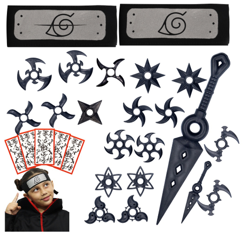 Bandana Naruto Aldeia Folha Infantil + Kit Kunai c/ Shuriken em Promoção na  Americanas