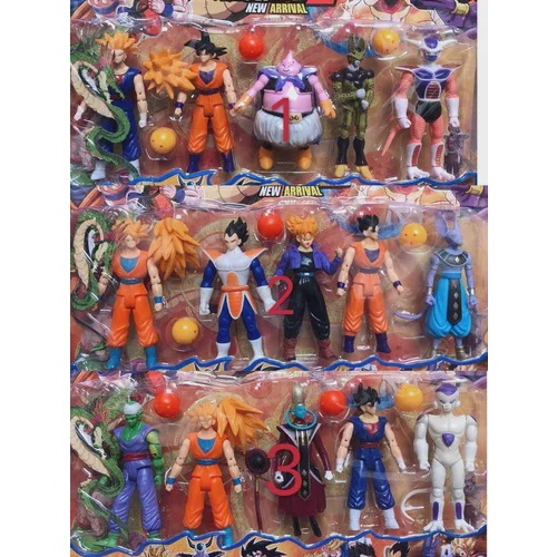 Combo 5 Bonecos Dragon Ball Z Articulados Goku 14 Cm Coleção