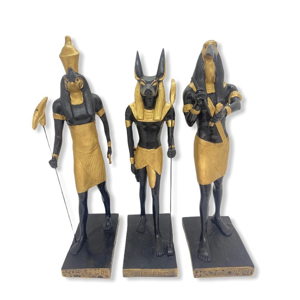 Kit 3 Deuses Egípcios Anubis, Horus E Thot Em Resina 30 Cm | Submarino