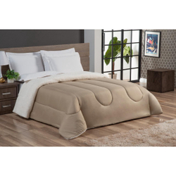 Coberdrom Edredom Casal Queen Sherpa Dupla Face Caqui Menor preço em Coberdrom Edredom Casal Queen Sherpa Dupla Face Caqui