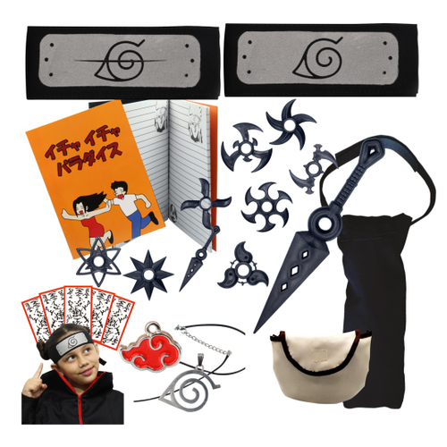 Bandana Naruto Aldeia Folha Infantil + Kit Kunai c/ Shuriken em Promoção na  Americanas