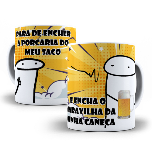 Caneca Personalizada Flork Meme com frases engraçadas.