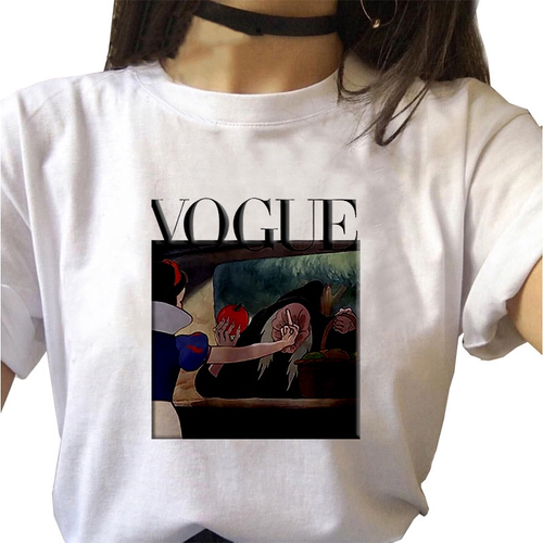 Camiseta feminina Branca vogue branca de neve em Promocao na Americanas