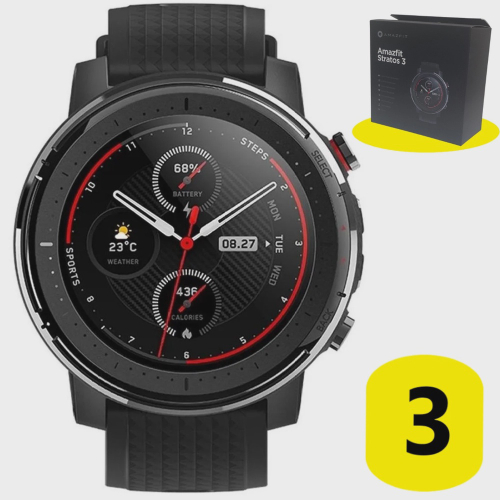 smartwatch amazfit stratos 3 preto detalhes