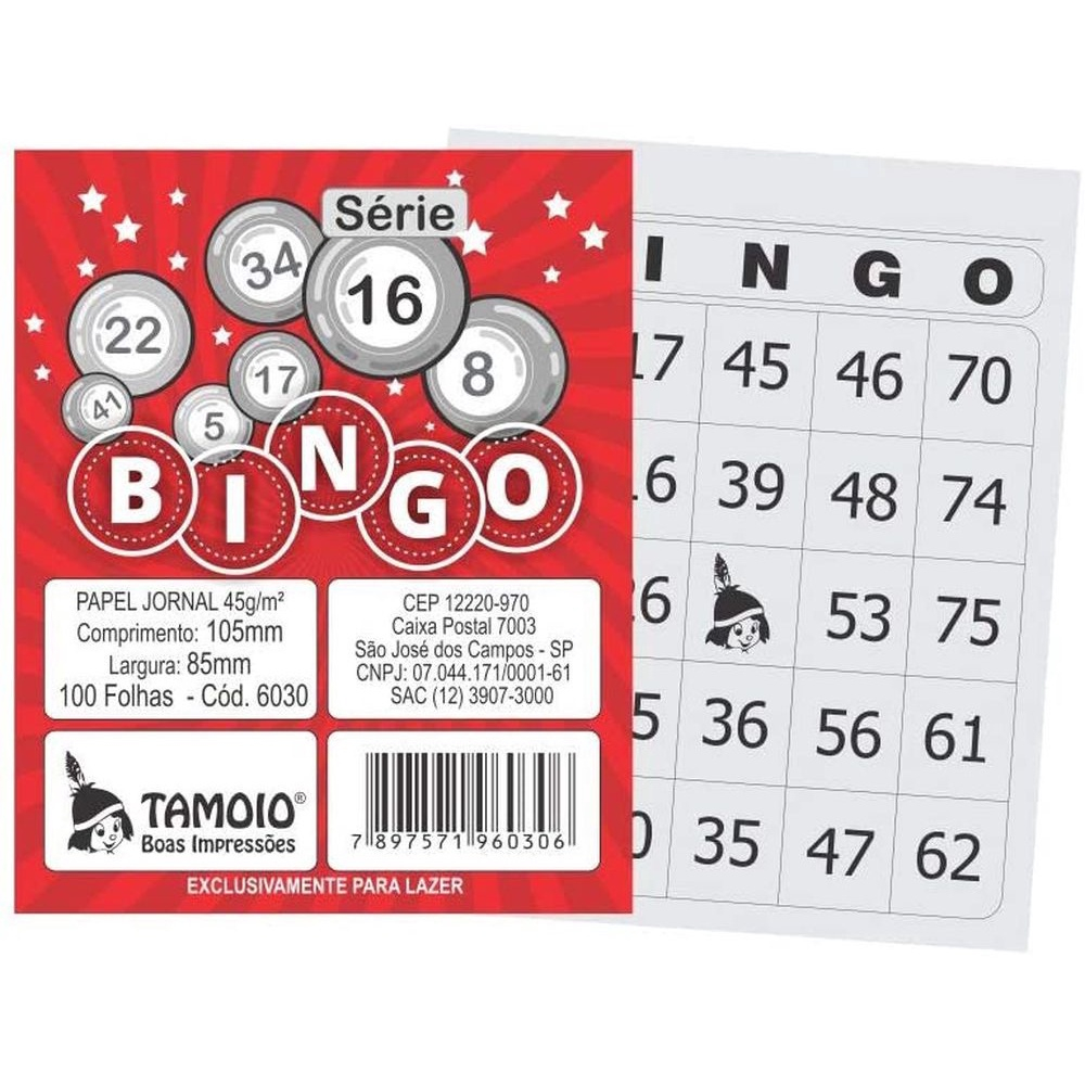 Bloco Cartela Bingo Jornal Pq Folhas Tamoio S Rie Em Promo O Na