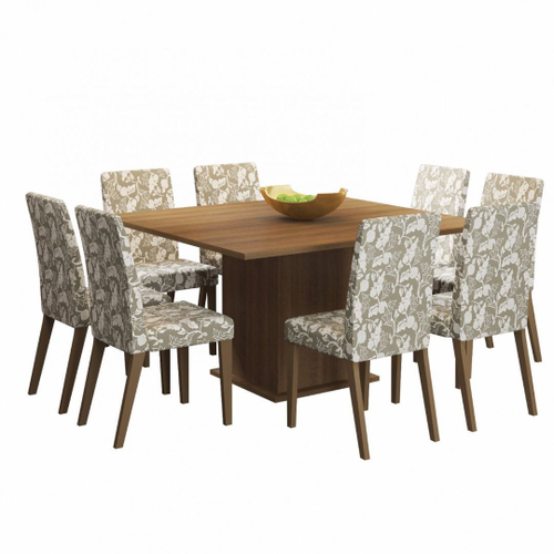 Conjunto Mesa de Jantar Vogue com 08 Cadeiras - Sylvia Design