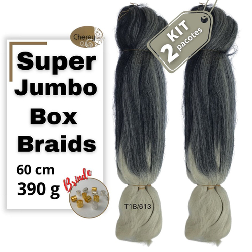 Kit com 2 Super Jumbos Cherey Cor Vermelho 390 Gramas Para Tranças Box  Braids Nagô Dread 60 cm em Promoção na Americanas