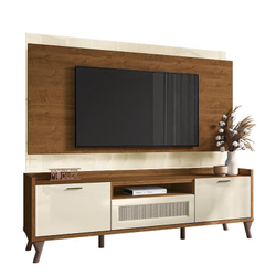 Rack Bancada com Painel Arcade 1.8 para TV até 60 Nature/Off White - pr Móveis Menor preço em Rack Bancada com Painel Arcade 1.8 para TV até 60 Nature/Off White - pr Móveis