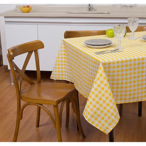 Toalha De Mesa 6 Lugares 2 00X1 40M Baggio Xadrez Amarelo No Shoptime