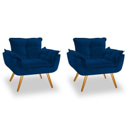 Kit 2 Poltronas Cadeiras Decorativas Opala Suede Azul Marinho Pés Palito Para Recepção Sala De Estar Consultório Escritó Menor preço em Kit 2 Poltronas Cadeiras Decorativas Opala Suede Azul Marinho Pés Palito Para Recepção Sala De Estar Consultório Escritó