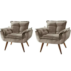 Kit 2 Poltronas Cadeiras Decorativas Opala Suede Capuccino Pés Palito Para Recepção Sala De Estar Consultório Escritório Menor preço em Kit 2 Poltronas Cadeiras Decorativas Opala Suede Capuccino Pés Palito Para Recepção Sala De Estar Consultório Escritório