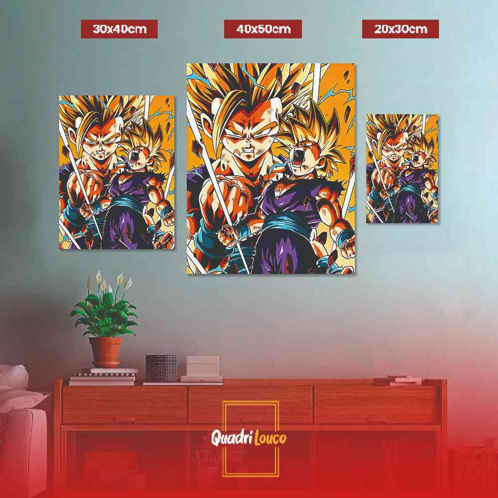 Quadro Dragon Ball Z Gohan Super Sayajin 2 Moldur E Vidro A3