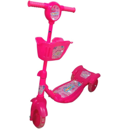 Patinete Infantil sonic cesta 3 Rodas Com Luzes E Musica - Patinete