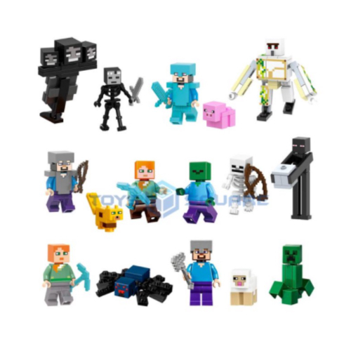 Minecraft Lego Kit Com 16 Bonecos Da Serie