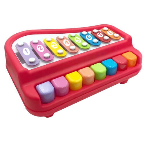 Teclado Infantil Eletrônico Com Microfone Vermelho Bbr Toys