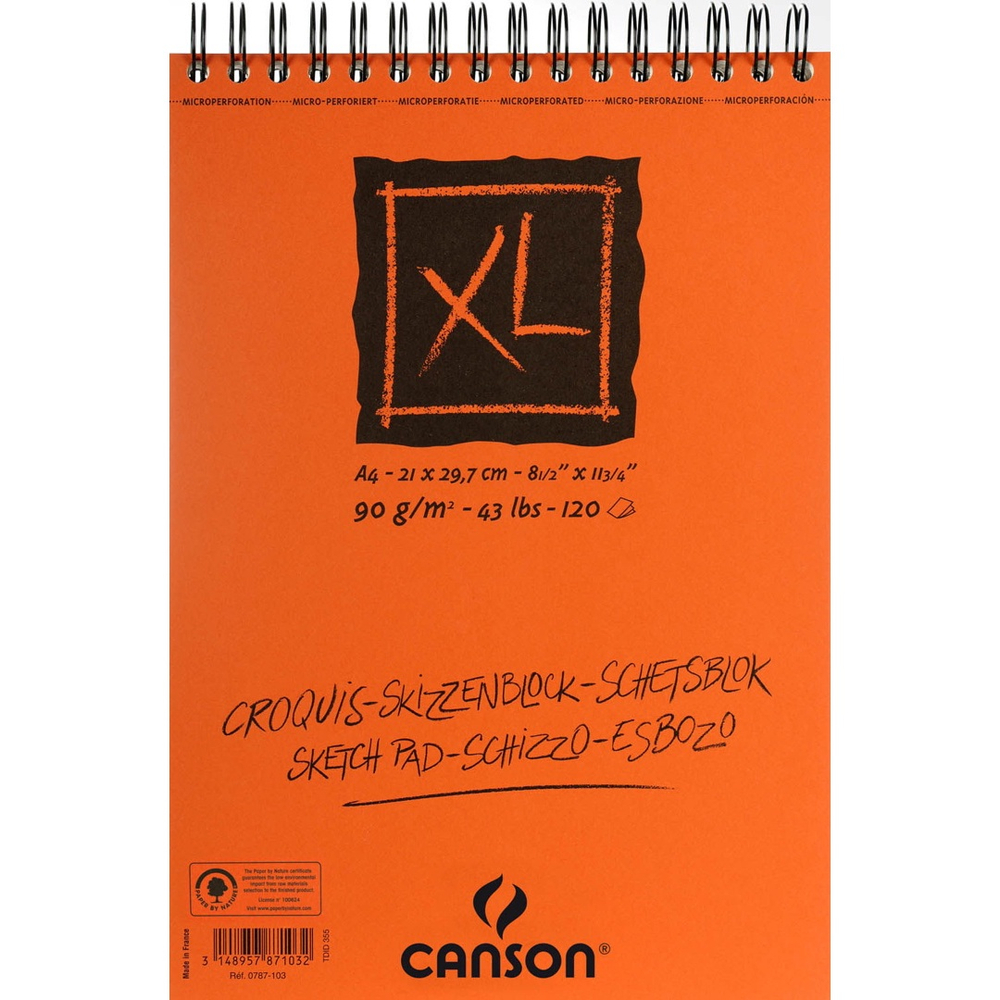 Sketchbook xl Croquis 90 g/m² A4 21,0 x 29,7 cm com 120 Folhas Canson