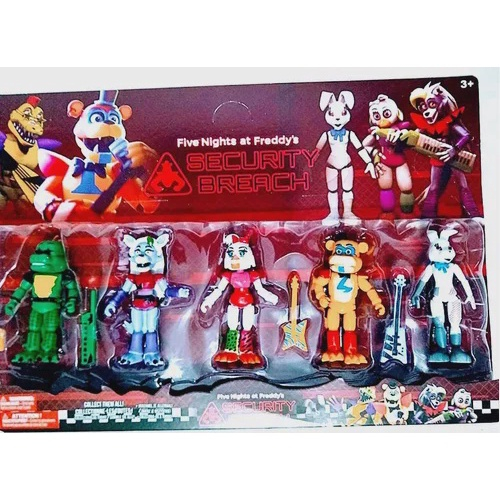 Kit 5 bonecos five nights at freddys fnaf articulados com luz led