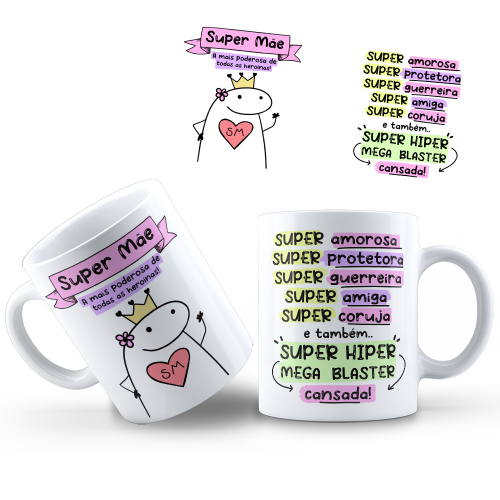 Caneca Com Caixinha Flork Amo Tu meme palito Xicara 325ml divertida