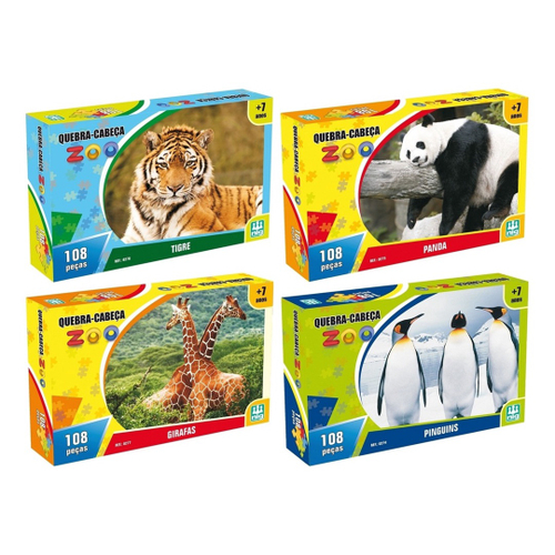 Kit 4 Quebra Cabeça Infantil Animais 432 Peças - Nig em Promoção na  Americanas