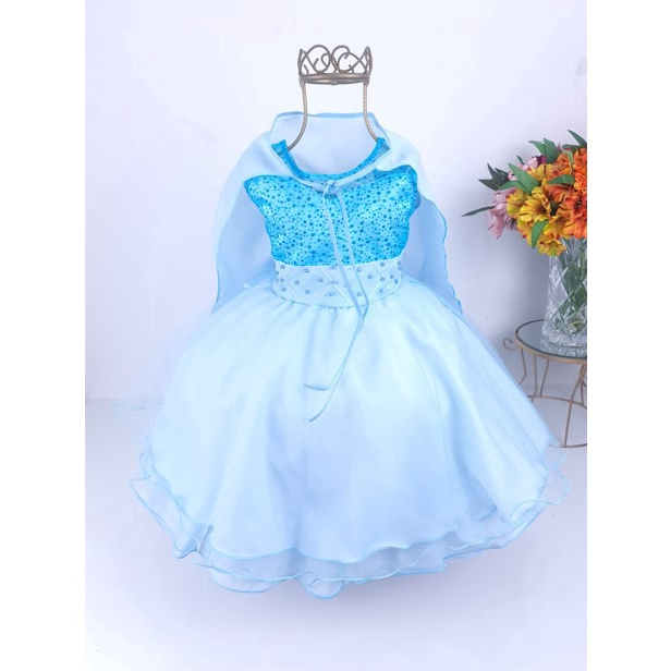 Vestido Cinderela Luxo Azul 