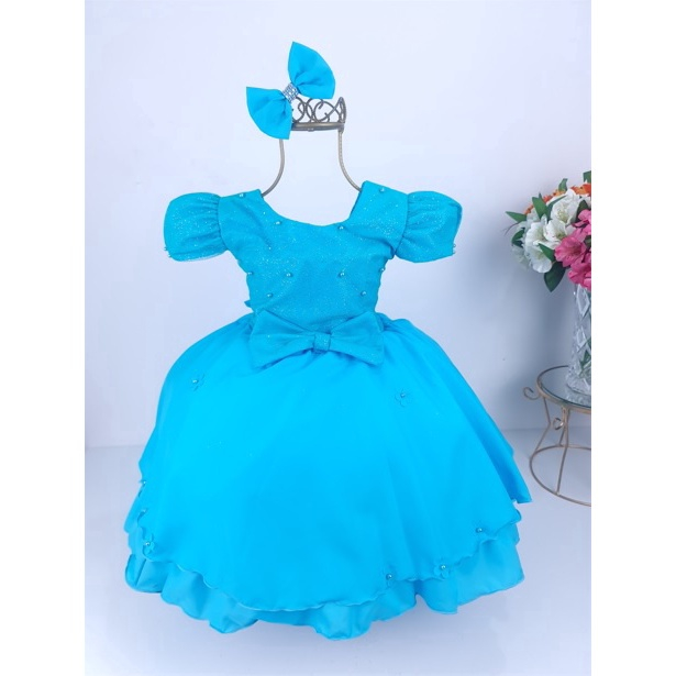 Kit Vestido Princesa Laço Vermelho Natal Juvenil Infantil Bebê