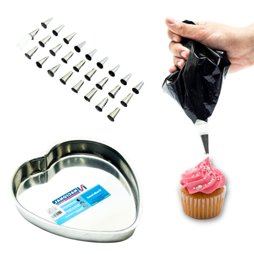 Bicos De Confeitar Jogo Bico Inox Kit 25 Peças Bolos Cupcake no Shoptime